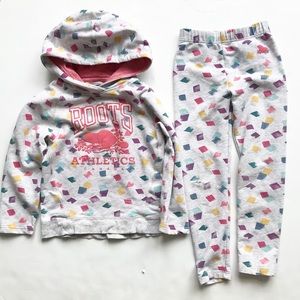 Roots kids  EUC hoodie/ play - legging set 5T